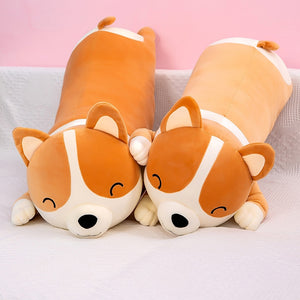 image of two corgi stuffed animal plush pillows
