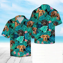 Load image into Gallery viewer, Dachshund Love Hawaiian Mens Shirt-Apparel-Apparel, Dachshund, Dogs, Shirt-2