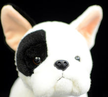 Load image into Gallery viewer, image of an adorable french bulldog stuffed animal plush toy face in black background