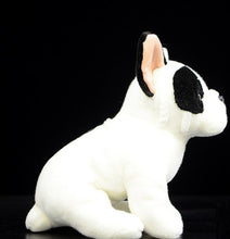 Load image into Gallery viewer, image of an adorable french bulldog stuffed animal plush toy standing in black background