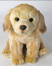 Load image into Gallery viewer, image of an adorable golden retriever stuffed animal plush toy standing in white background