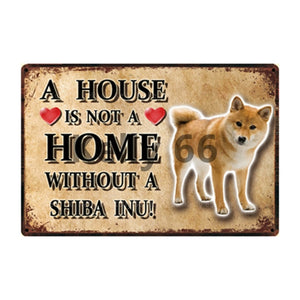 A House Is Not A Home Without A Keeshond Tin Poster-Sign Board-Dogs, Home Decor, Keeshond, Sign Board-5