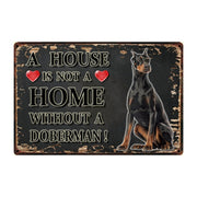 A House Is Not A Home Without A Black Labrador Tin Poster-Sign Board-Black Labrador, Dogs, Home Decor, Sign Board-15