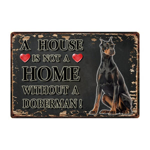 A House Is Not A Home Without A Chocolate Labrador Tin Poster-Sign Board-Chocolate Labrador, Dogs, Home Decor, Sign Board-8