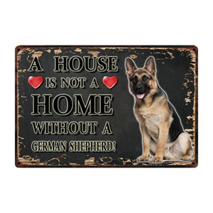 A House Is Not A Home Without A Black Labrador Tin Poster-Sign Board-Black Labrador, Dogs, Home Decor, Sign Board-18