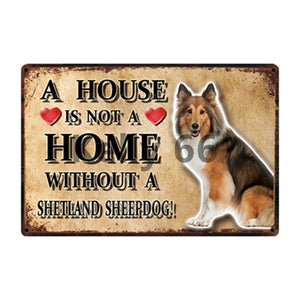 A House Is Not A Home Without A Keeshond Tin Poster-Sign Board-Dogs, Home Decor, Keeshond, Sign Board-19