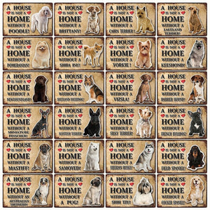 A House Is Not A Home Without A Field Spaniel Tin Poster-Sign Board-Dogs, Field Spaniel, Home Decor, Sign Board-2
