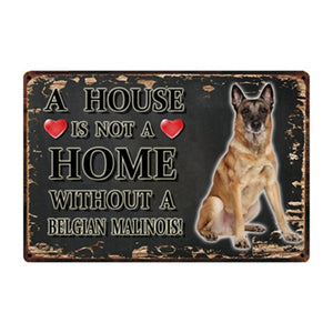 A House Is Not A Home Without A Chocolate Labrador Tin Poster-Sign Board-Chocolate Labrador, Dogs, Home Decor, Sign Board-19