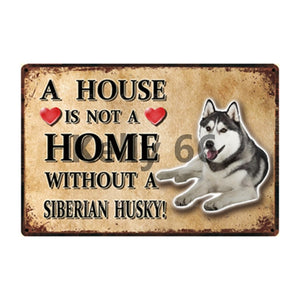 A House Is Not A Home Without A Collie Tin Poster-Sign Board-Dogs, Home Decor, Rough Collie, Sign Board-14