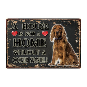 A House Is Not A Home Without A Fox Terrier Tin Poster-Sign Board-Dogs, Fox Terrier, Home Decor, Sign Board-3