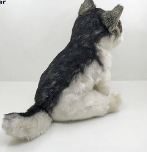 image of an adorable husky stuffed animal plush toy - backview