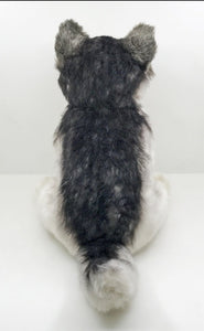image of an adorable husky stuffed animal plush toy - backview