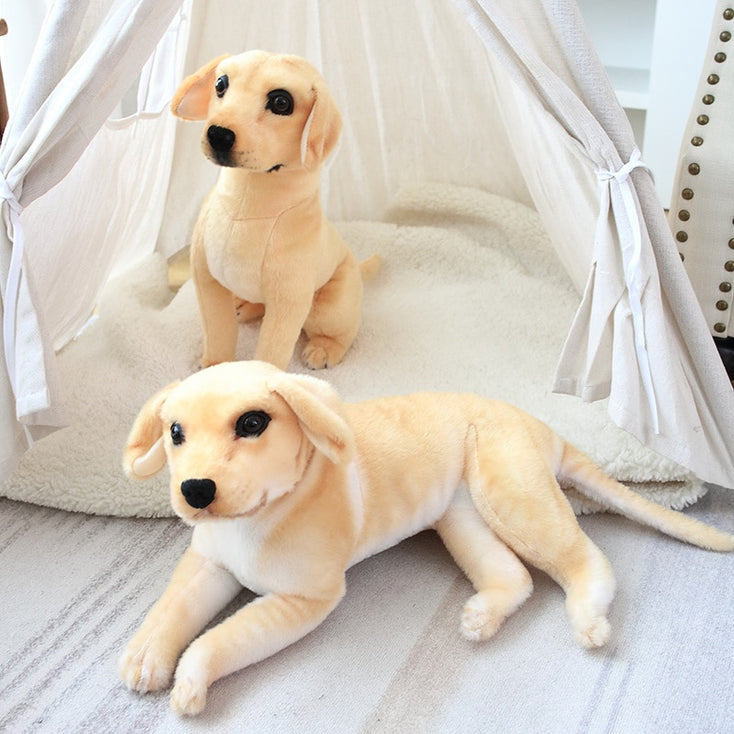 image of two yellow labrador stuffed animal plush toys