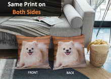 Load image into Gallery viewer, Image of two custom pillowcases with a Pomeranian as an example personalized gift for dog lovers
