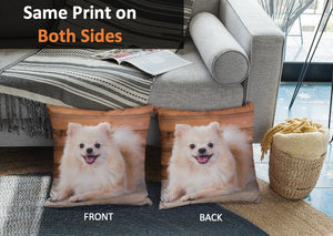 Image of two custom pillowcases with a Pomeranian as an example personalized gift for dog lovers