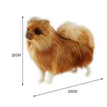 Load image into Gallery viewer, image of an adorable brown Pomeranian stuffed animal plush toy - dimensions