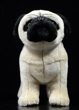 Load image into Gallery viewer, image of an adorable pug stuffed animal plush toy standing in black background
