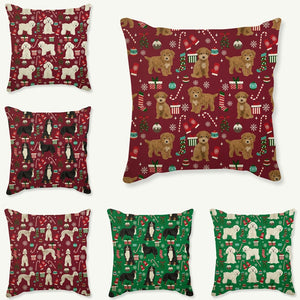 Merry Christmas Bedlington Terrier Cushion Covers-Home Decor-Bedlington Terrier, Cushion Cover, Dogs, Home Decor-4
