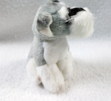 Load image into Gallery viewer, image of a schnauzer stuffed animal plush toy - side view
