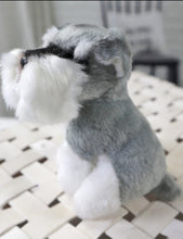 Load image into Gallery viewer, image of a schnauzer stuffed animal plush toy - side view