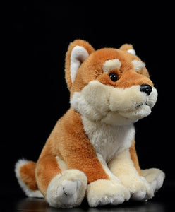 image of an adorable shiba inu stuffed animal plush toy - sideview 