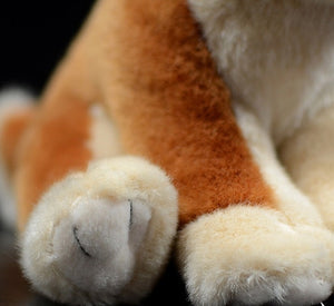 image of an adorable shiba inu stuffed animal plush toy - sideview