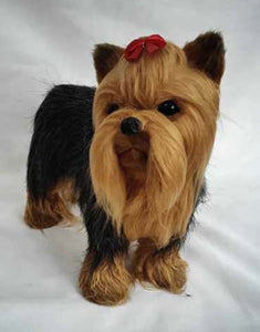 image of a yorkshire stuffed animal plush toy in white background