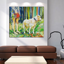 Load image into Gallery viewer, A Girl and Her Labrador Canvas Print Poster-Home Decor-Dogs, Home Decor, Labrador, Poster-4