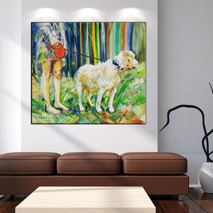 A Girl and Her Labrador Canvas Print Poster-Home Decor-Dogs, Home Decor, Labrador, Poster-4