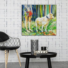 Load image into Gallery viewer, A Girl and Her Labrador Canvas Print Poster-Home Decor-Dogs, Home Decor, Labrador, Poster-1