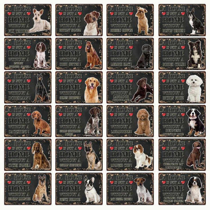 A House Is Not A Home Without A Cavalier King Charles Spaniel Tin Poster-Sign Board-Cavalier King Charles Spaniel, Dogs, Home Decor, Sign Board-2