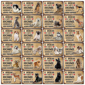 A House Is Not A Home Without A Poodle Tin Poster-Sign Board-Dogs, Home Decor, Poodle, Sign Board-3