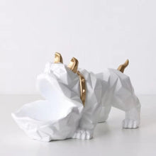 Load image into Gallery viewer, Image of a white color organiser English Bulldog statue