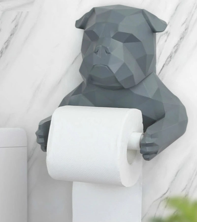 Abstract English Bulldog Toilet Roll Holders-Home Decor-Bathroom Decor, Dogs, English Bulldog, Home Decor-Dark Grey-1