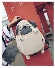 Load image into Gallery viewer, Adorable Pug Corduroy BackpackBag