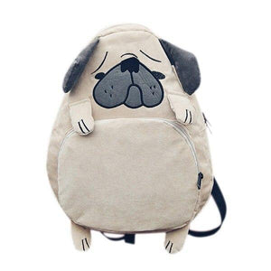 Adorable Pug Corduroy BackpackBag