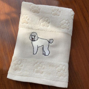 Airedale Terrier Love Large Embroidered Cotton Towel - Series 1-Home Decor-Airedale Terrier, Dogs, Home Decor, Towel-Poodle - White-19