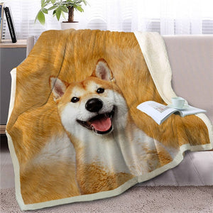 Airedale Terrier Love Soft Warm Fleece Blanket - Series 3-Home Decor-Airedale Terrier, Blankets, Dogs, Home Decor-Shiba Inu-Medium-5