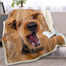 Load image into Gallery viewer, Airedale Terrier Love Soft Warm Fleece Blanket - Series 3-Home Decor-Airedale Terrier, Blankets, Dogs, Home Decor-Airedale Terrier-Medium-1
