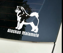 Load image into Gallery viewer, Image of an alaskan malamute car decal in the cutest alaskan malamute design