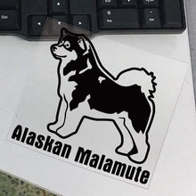 Load image into Gallery viewer, Image of an alaskan malamute car decal in the color black