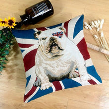 Load image into Gallery viewer, All American and British English Bulldogs Cushion CoversCushion CoverOne SizeEnglish Bulldog with Union Jack