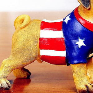 All American Pug Resin StatueHome Decor