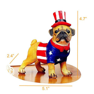 All American Pug Resin StatueHome Decor