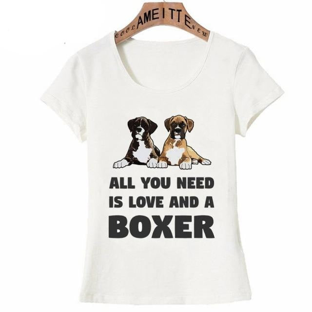 All You Need Is Love and a Boxer Womens T Shirt-Apparel-Apparel, Boxer, Dogs, Shirt, T Shirt, Z1-XXL-1