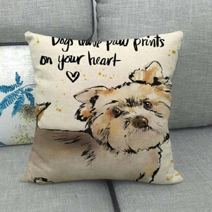 All You Need is Love and a Golden Retriever Cushion Cover-Home Decor-Cushion Cover, Dogs, Golden Retriever, Home Decor-Yorkshire Terrier - Paw Prints on Your Heart-9