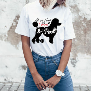 All You Need is Love and a Poodle Women's T-Shirt-Apparel-Apparel, Dogs, Poodle, T Shirt-7