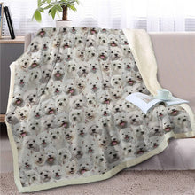 Load image into Gallery viewer, Image of a American Eskimo Dog blanket with infinite American Eskimo Dog design