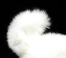 Load image into Gallery viewer, Tail image of an adorable stuffed American Eskimo Dog plush toy in the color white