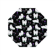 Load image into Gallery viewer, Image of an American Eskimo Dog umbrella in black color